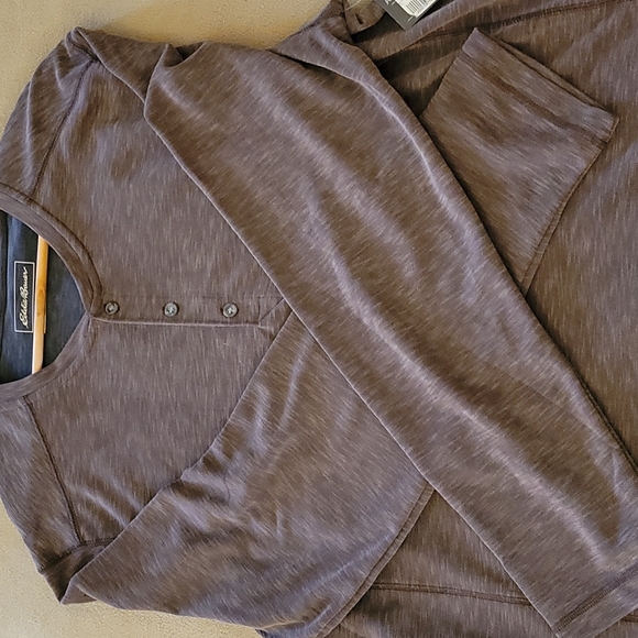 EDDIE BAUER CONTOUR LONG SLEEVE HENLEY SHIRT - Picture 6 of 9
